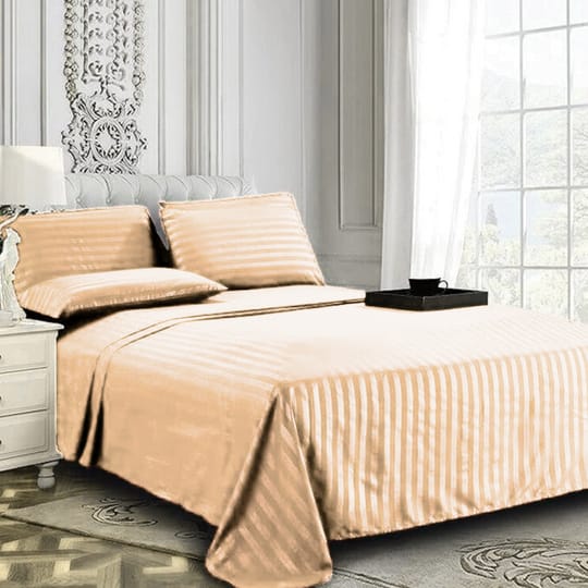 Beige Stripe - Bedsheet Set - Zaraish.com