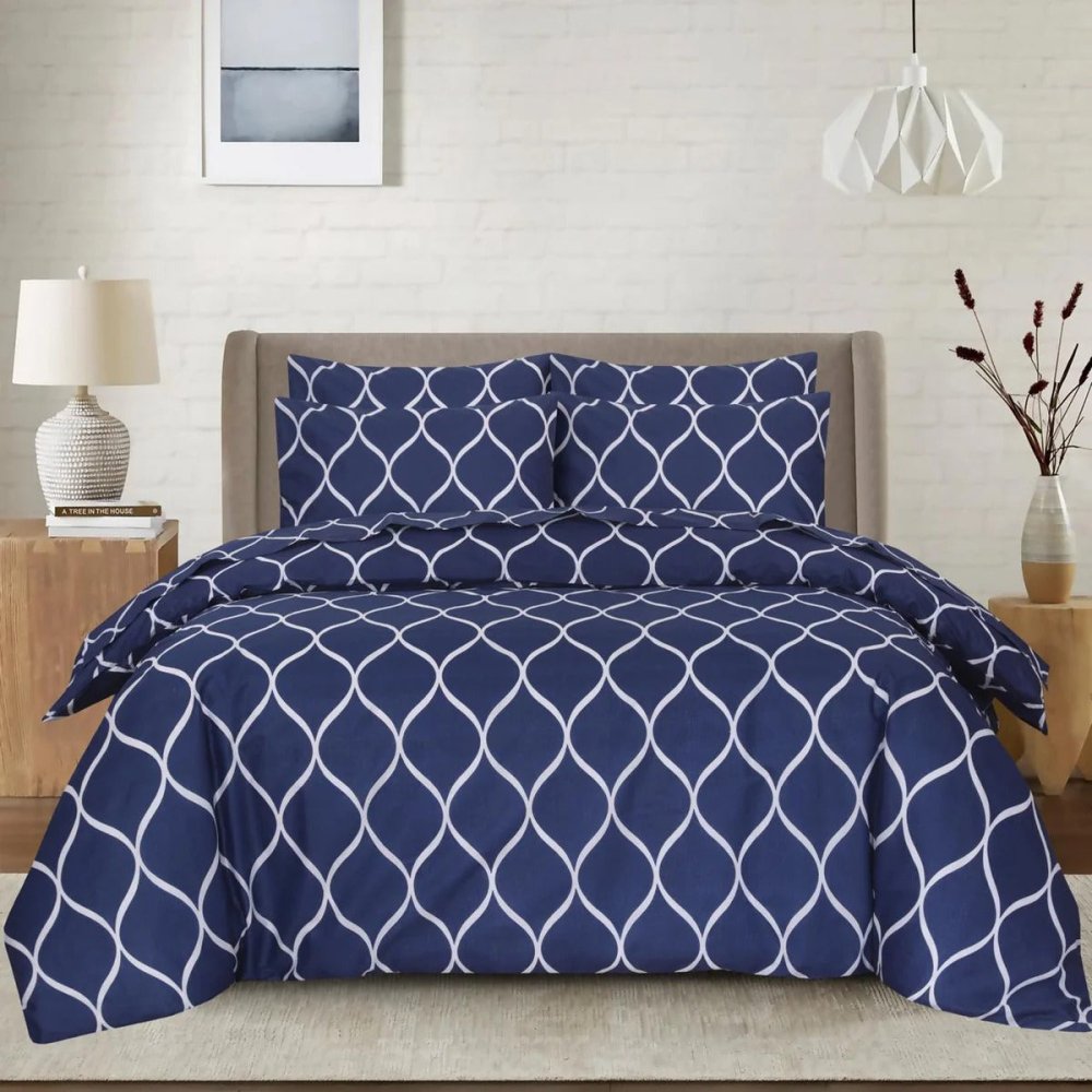 Blue Check - 6pcs Duvet Cover Set (Without Filling) - Zaraish.com