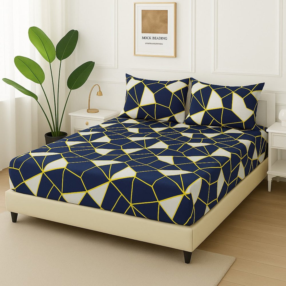Blue Triangle - Fitted Bedsheet Set - Zaraish.com