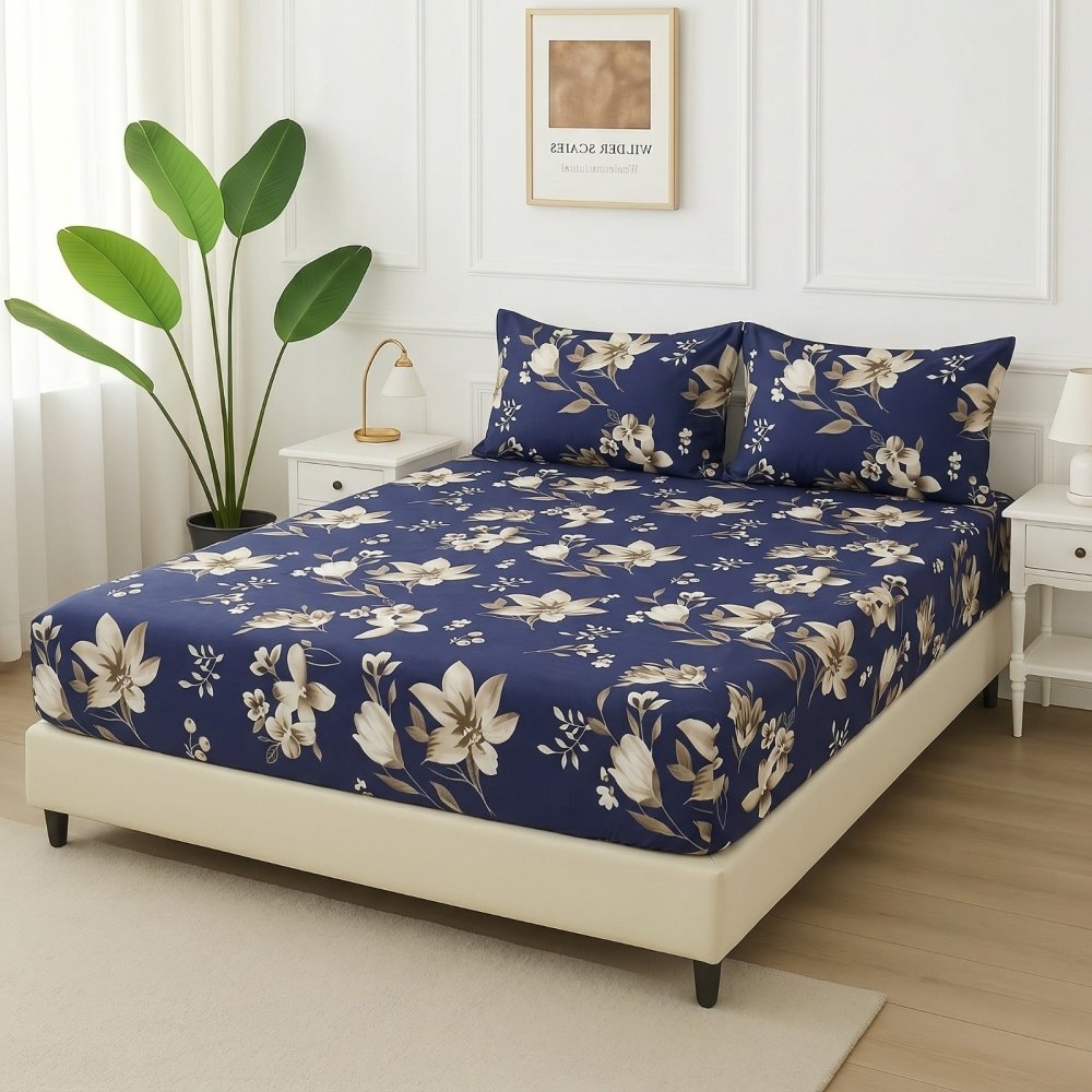 Blue Tulip - Fitted Bedsheet Set - Zaraish.com