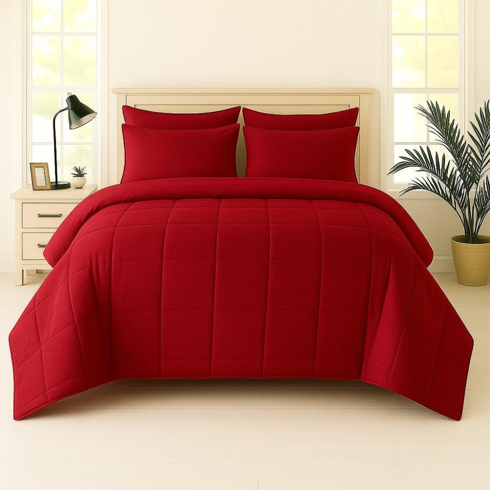 Maroon Plain - WINTER RAZAI Set (HEAVY FILLING) - Zaraish.com