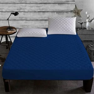 Quilted Waterproof Mattress Protector (Navy Blue) - Zaraish.com