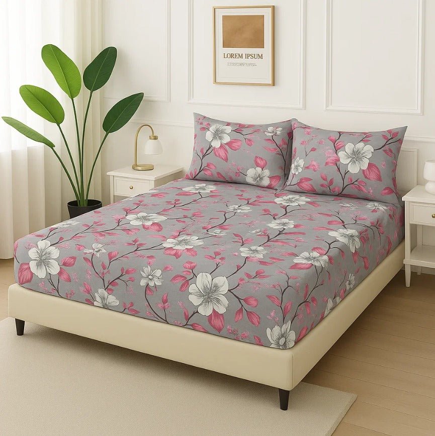 Red Lilies - Fitted Bedsheet Set - Zaraish.com