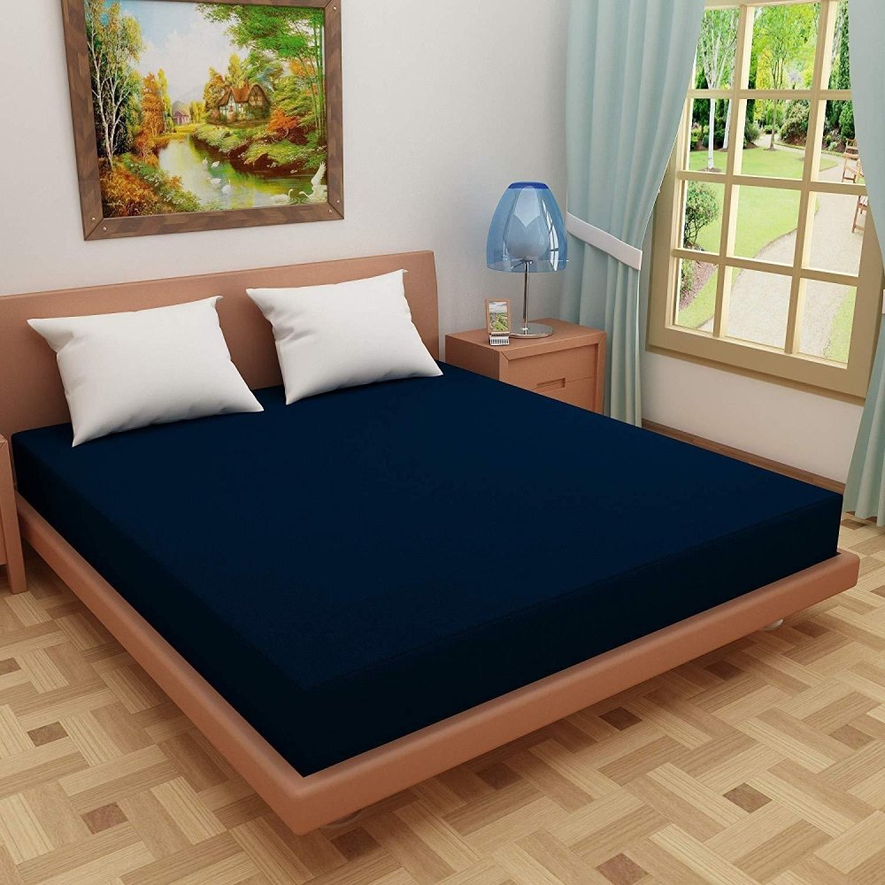 Waterproof Terry Mattress Protector (Navy Blue) - Zaraish.com