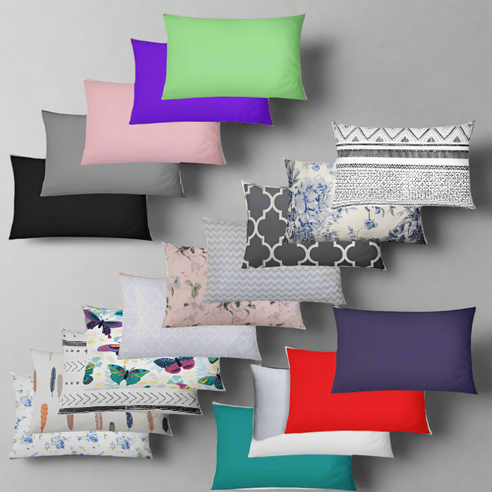 3 Pair (Assorted Design) - Print/Dyed Mix PILLOW COVERS - Zaraish.com