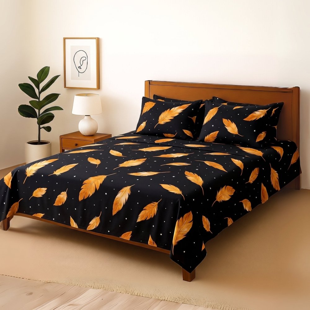 Black Magic - Bedsheet With 4 Pillow Covers - Zaraish.com