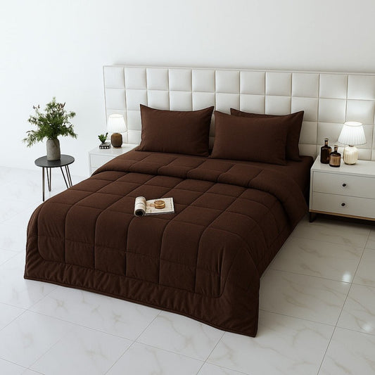 Brown Plain - WINTER RAZAI Set (HEAVY FILLING) - Zaraish.com