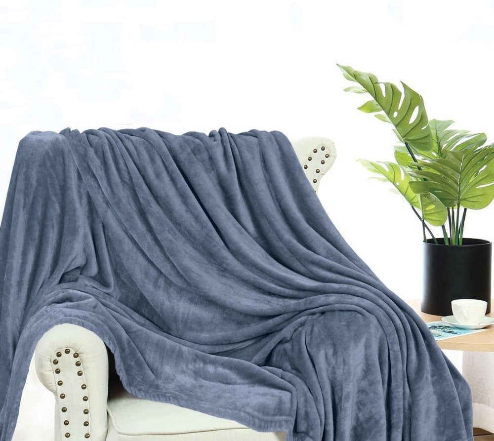 Furr Fleece - Double Bed Thermal AC Blanket (Grey) - Zaraish.com