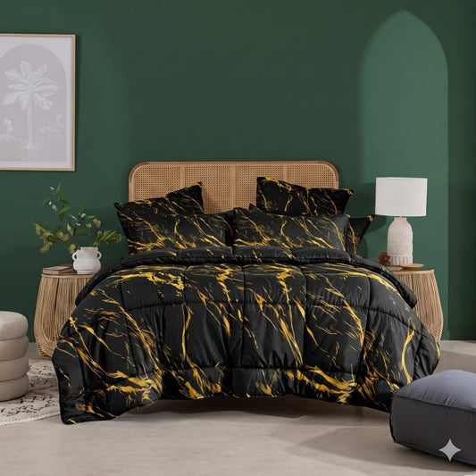 Midnight Vein - 6pcs Premium Comforter Set - Zaraish.com