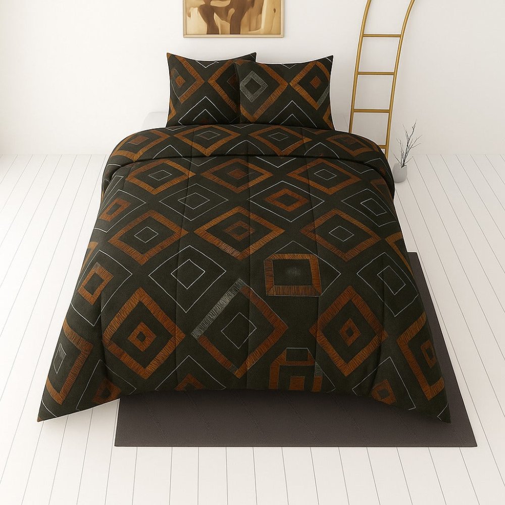 Multi Square - 3pcs Single Quilt Cover Set (Without Filling) - Zaraish.com