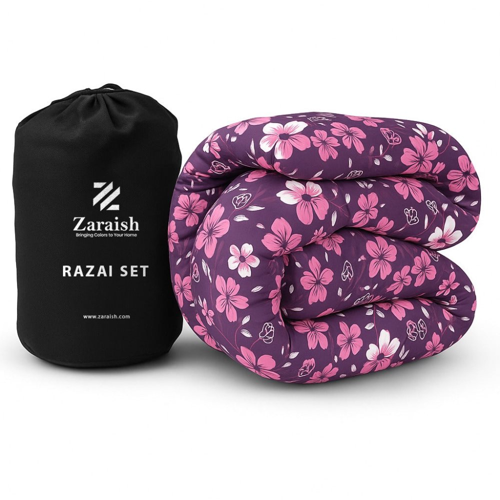 TULIP FLOWER - WINTER RAZAI Set (HEAVY FILLING) - Zaraish.com