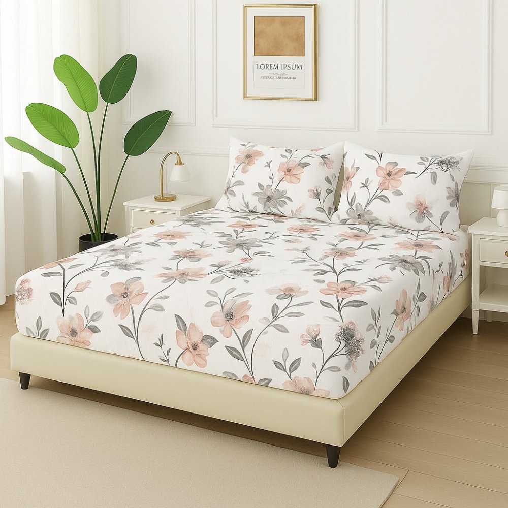 WHITE BEAUTY - Fitted Bedsheet Set - Zaraish.com
