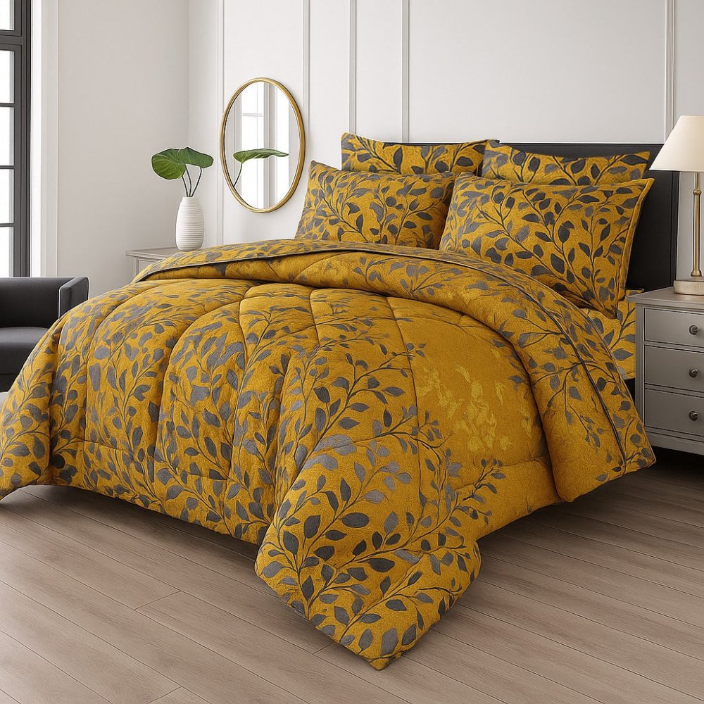 Yellow Tulip - WINTER RAZAI Set (HEAVY FILLING) - Zaraish.com
